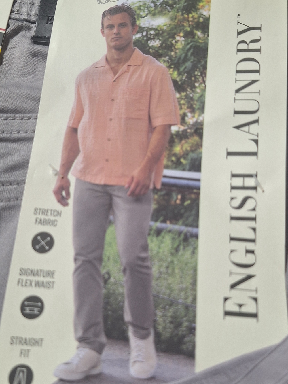English Laundry Stretch Fabric Signature Flex Waist Straight Fit Gray 32×34 New